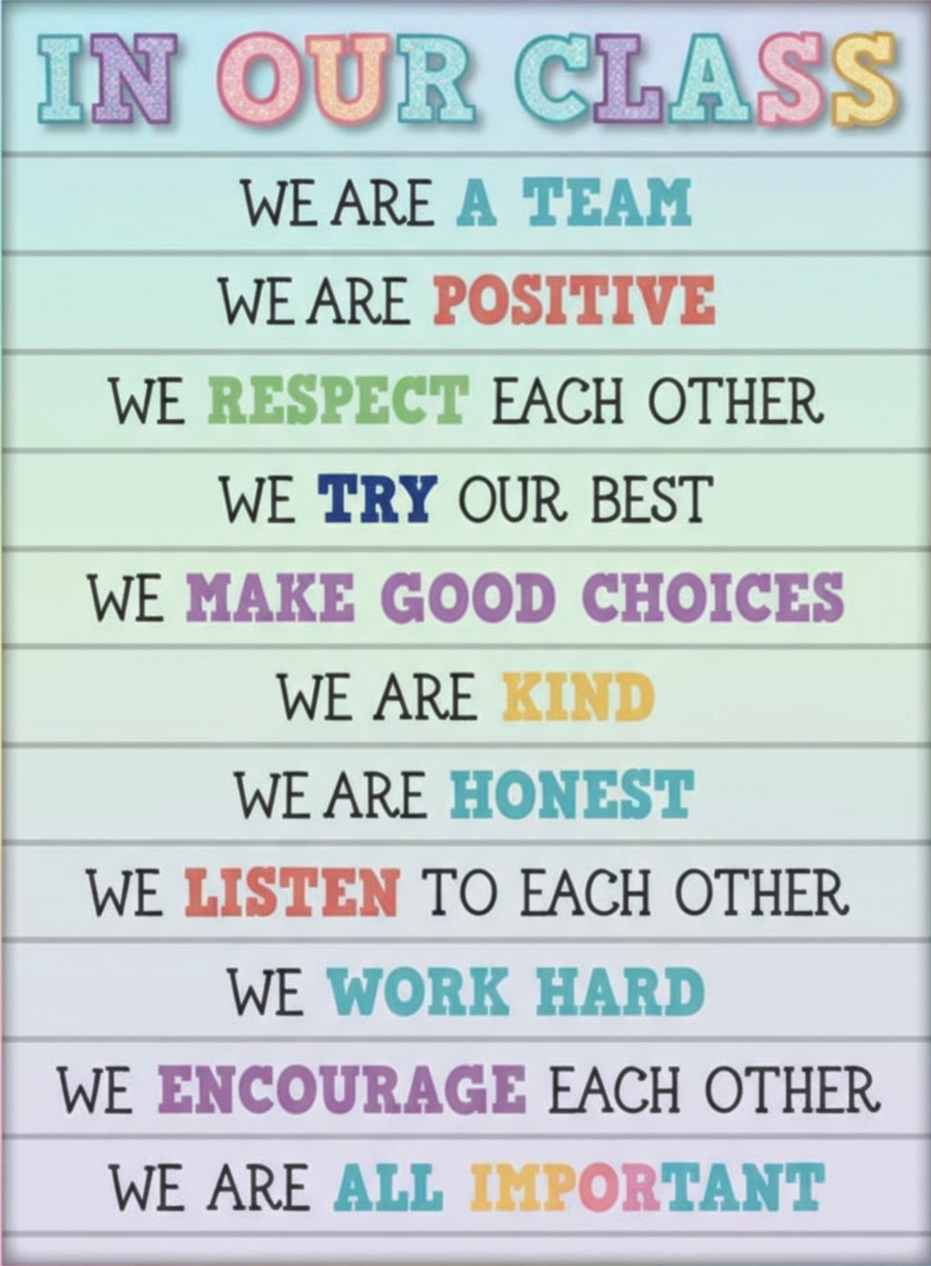 In This Class Room We Are A Team