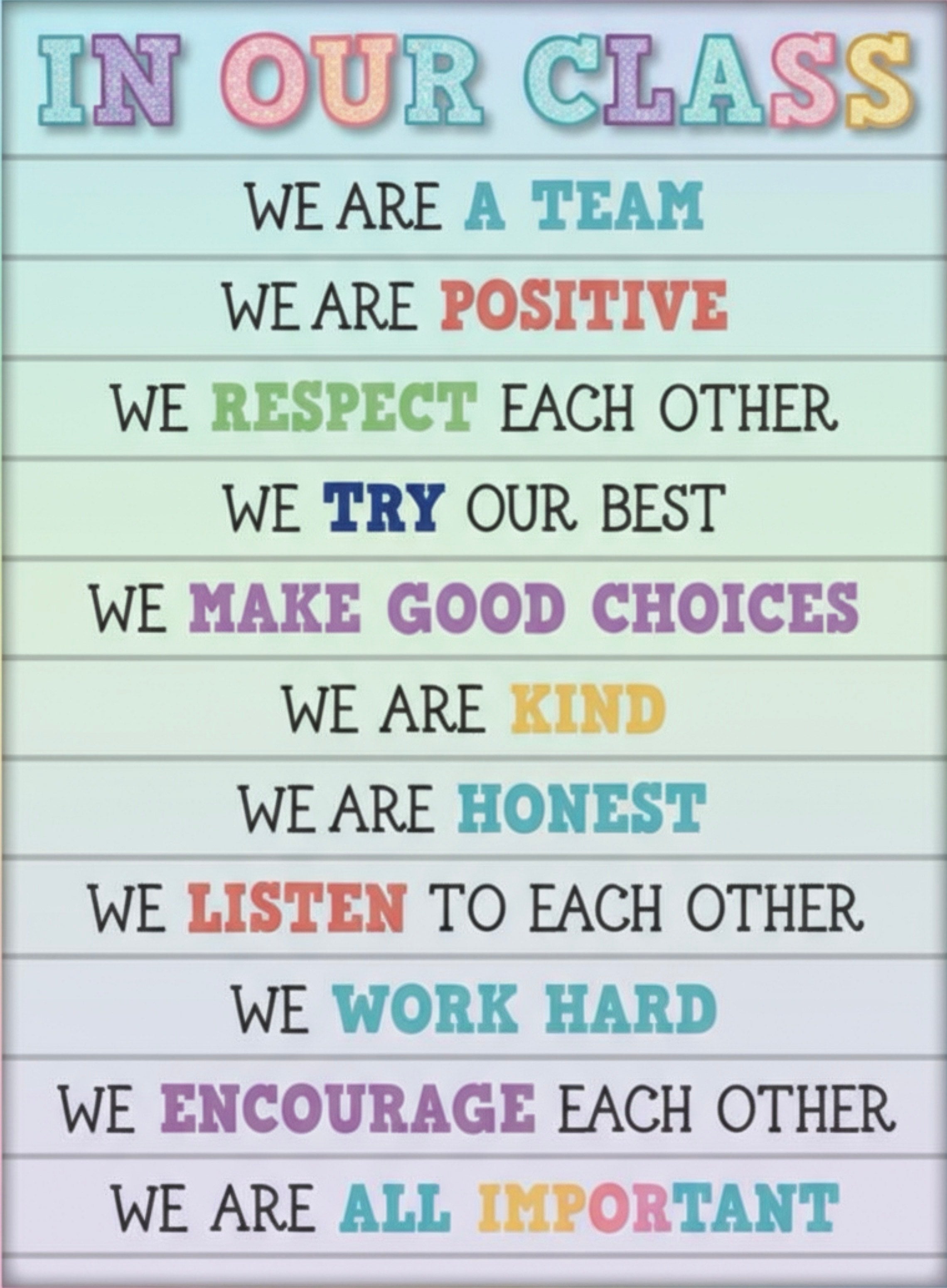 In This Class Room We Are A Team